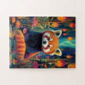 Een rode panda in een betoverd bos legpuzzel (Horizontaal)