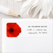 Eén rode papavery twee Sjabloon Etiket (Insitu)