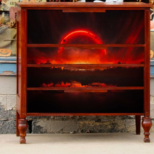 Een rode planeet decoupage tissuepapier