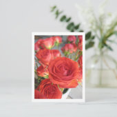 een rode rode rozenroer briefkaart (Staand voorkant)
