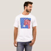 Een rode rode witte en blauwe strepen met patriott t-shirt (Voorkant volledig)