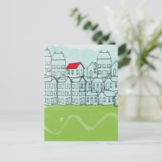 Eén rode rog briefkaart (Staand voorkant)