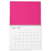 Een rode roos met levendige bloemblaadjes omgeven  kalender (Feb 2027)