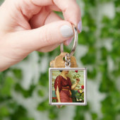 Een rode roos sleutelhanger (Hand)