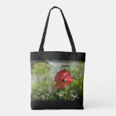 Een rode roos tote bag (Achterkant)