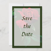 Eén rode roosknop Bewaar de datum Save The Date (Achterkant)