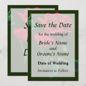 Eén rode roosknop Bewaar de datum Save The Date (Voorkant / Achterkant)