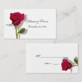 Een rode Rose Place Card Plaatskaartje (Voorkant / Achterkant)