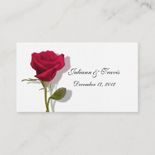 Een rode Rose Place Card Plaatskaartje (Voorkant)