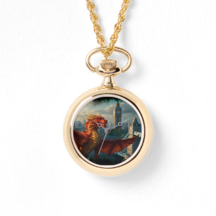 Een rode Schotse draak verwarmt Londen Horloge