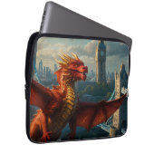 Een rode Schotse draak verwarmt Londen Laptop Sleeve (Voorkant Rechts)