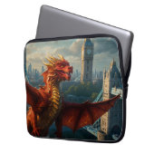 Een rode Schotse draak verwarmt Londen Laptop Sleeve (Voorkant Links)