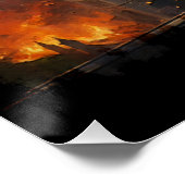 Een rode Schotse draak verwarmt Londen Perfect Poster (Hoek)