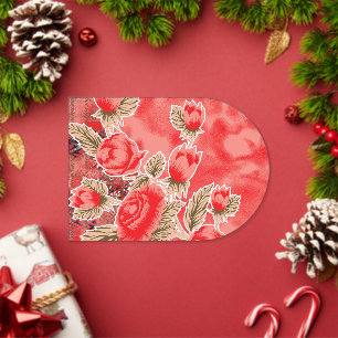 Een rode sjaal met bloemen erop acryl uitnodigingen
