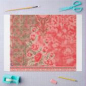 Een rode sjaal met bloemen erop tissuepapier (Craft)