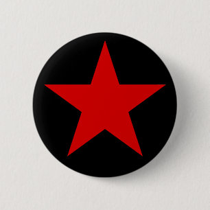 Een rode ster van anarchie ronde button 5,7 cm