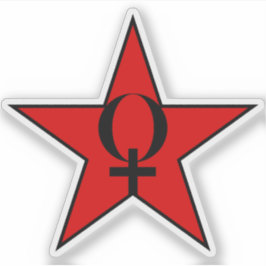 Een rode ster van het anarcha-feminisme v3 sticker