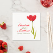 Een rode tulpkunst met de naam papieren servet (Insitu)