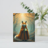 Een rode vos met een toverdrank briefkaart (Staand voorkant)