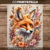 Een rode vos met lijst tissuepapier