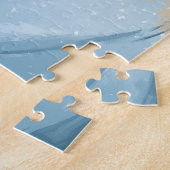 Een rode vrachtwagen met een kerstboom legpuzzel (Zijkant)