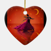 Een rode wals keramisch ornament (Achterkant)