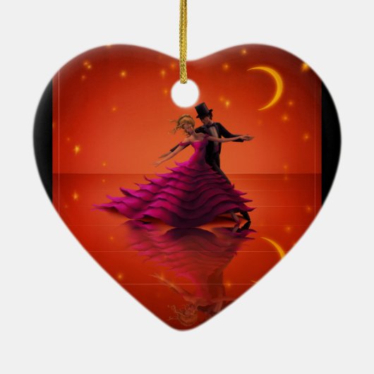 Een rode wals keramisch ornament (Achterkant)