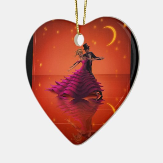 Een rode wals keramisch ornament (Links)