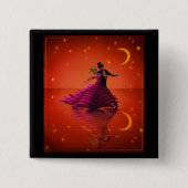 Een rode wals vierkante button 5,1 cm (Voorkant)