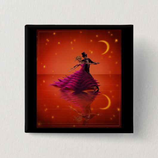 Een rode wals vierkante button 5,1 cm (Voorkant)