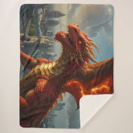 Een rode Welshe draak terroriseert Londen Sherpa Deken