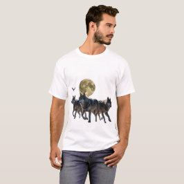 Een roedel wolven met vleugels en gloeiende runen t-shirt