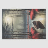 Een roeiboot verlaten onder het maanlicht in een m tissuepapier (Voorkant)