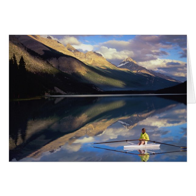Een roeier op Banff Lake in Canada MR) (Voorkant Horizontaal)
