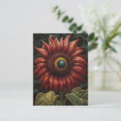 Een roest zonnebloem briefkaart (Staand voorkant)
