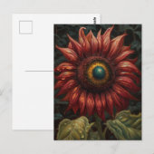 Een roest zonnebloem briefkaart (Voorkant / Achterkant)
