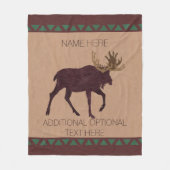 Een roestachtig machtig thema met leder-uitkijk fleece deken (Voorkant)