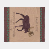 Een roestachtig machtig thema met leder-uitkijk fleece deken (Voorkant (Horizontaal))