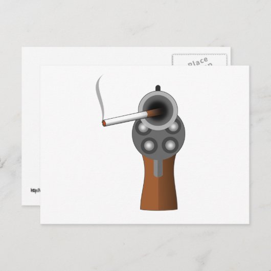 Een rokend Pistool Briefkaart (Voorkant / Achterkant)