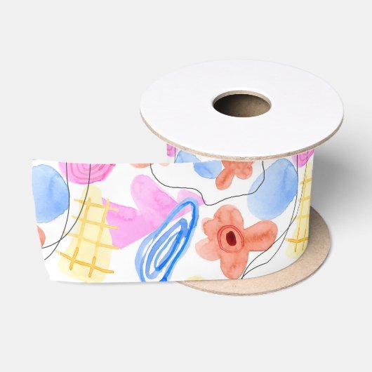 Een rol lint met abstracte, kleurrijke  (Spoel)