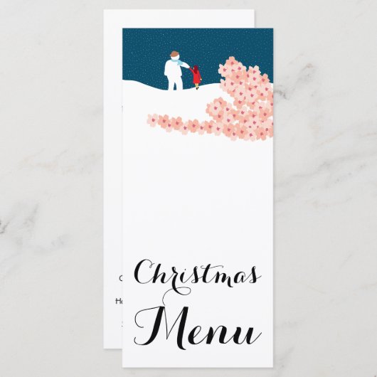 Een rol met het Snowman-kerstmenu Menu (Voorkant / Achterkant)