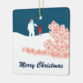 Een rol met Snowman-keramische keramiek Keramisch Ornament (Links)