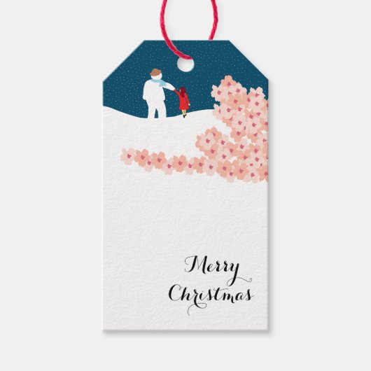 Een rol met Snowman kerstcadeautags Cadeaulabel (Voorkant)