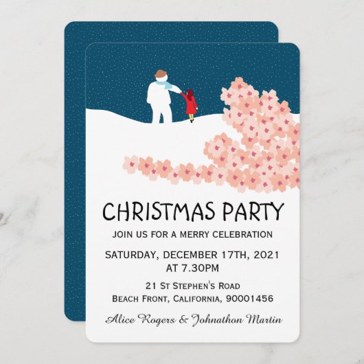 Een rol met Snowman-kerstfeest uitnodiging (Voorkant / Achterkant)