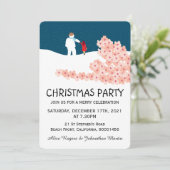 Een rol met Snowman-kerstfeest uitnodiging (Staand voorkant)