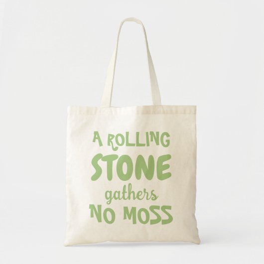 EEN ROLLINGSSTONE verzamelt GEEN MOSS Lettering Tote Bag (Voorkant)