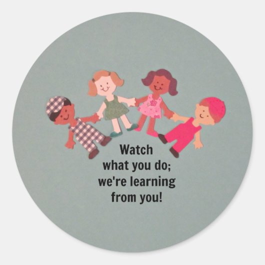 Een rolmodel voor kinderen zijn ronde sticker (Voorkant)