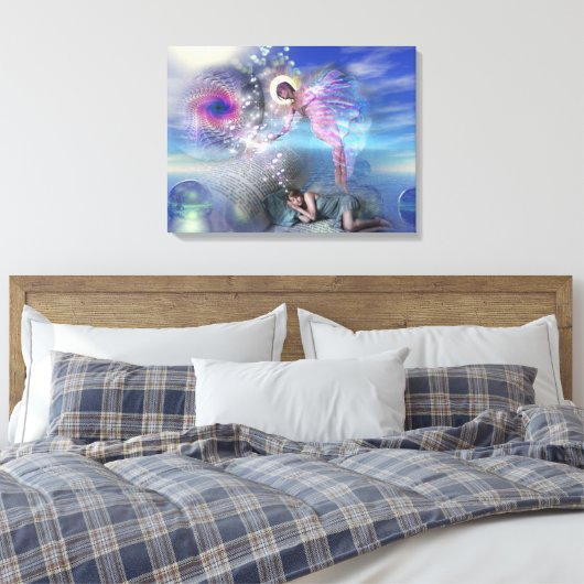 Een roman kan een portaal zijn in parallelle reali canvas afdruk (Insitu (Slaapkamer))