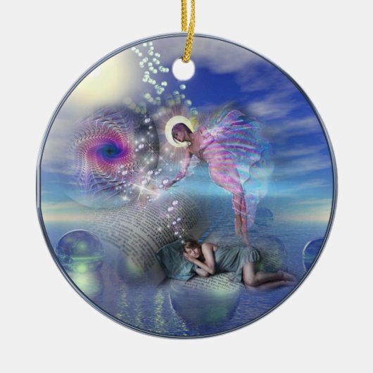 Een roman kan een portaal zijn in parallelle reali keramisch ornament (Voorkant)