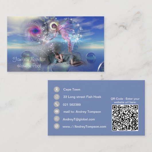 Een roman kan een portaal zijn in parallelle reali visitekaartje (Voorkant / Achterkant)